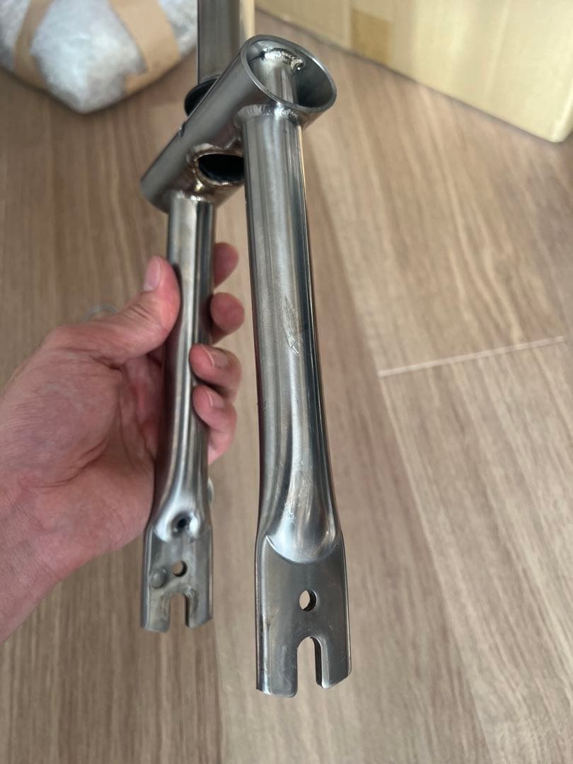 パナソニック　トレンクル6500 純正チタン製フロントフォークとヘッドパーツ