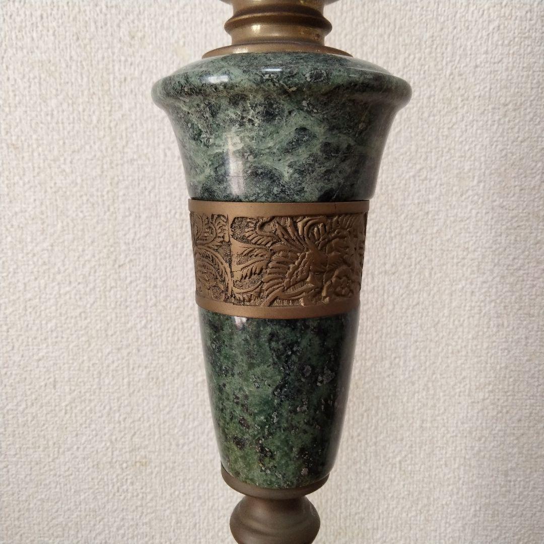 大理石 調 テーブルランプスタンド アンティーク 調 グリーンマーブル 照明