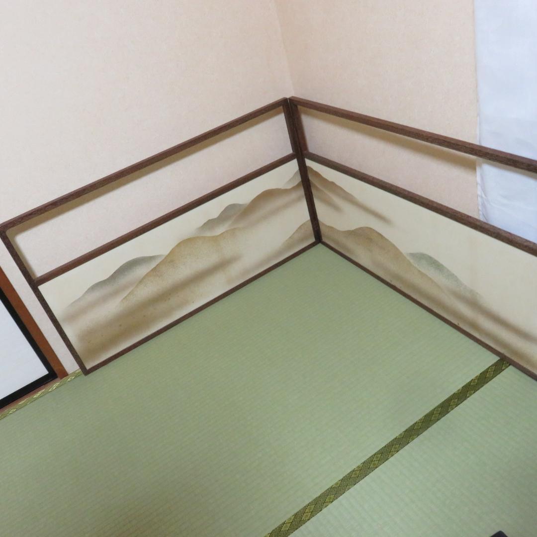 風炉先屏風 茶道具 鳥 山々 両面 薬師寺 茶の湯