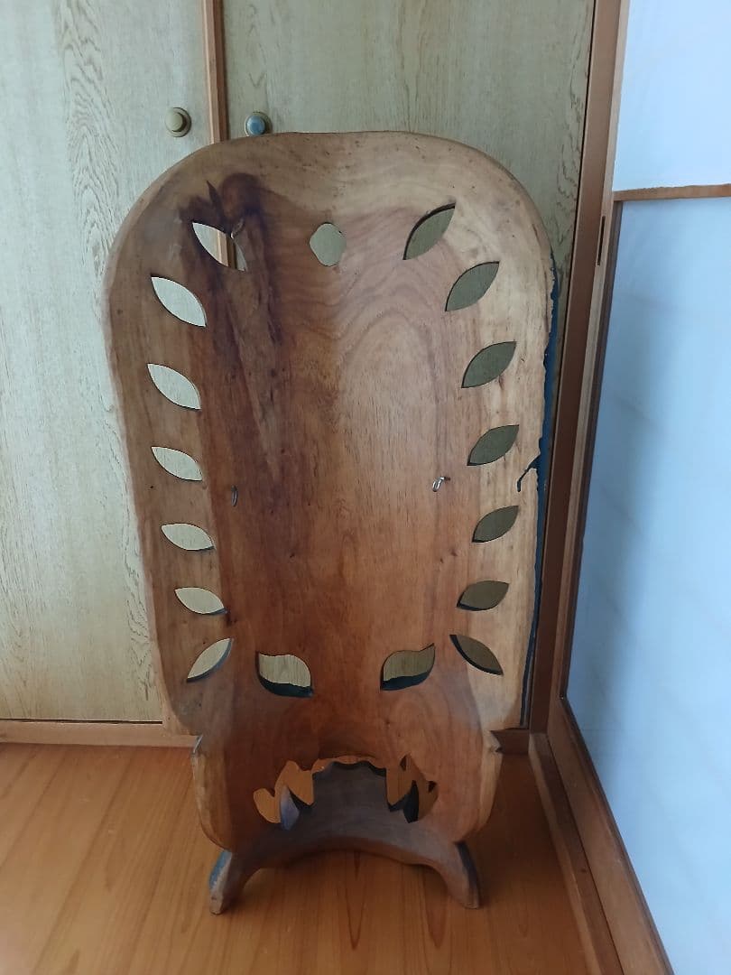 【大迫力】木彫り 仮面 マスク 90cm 壁掛け ティキ インテリア 魔除け