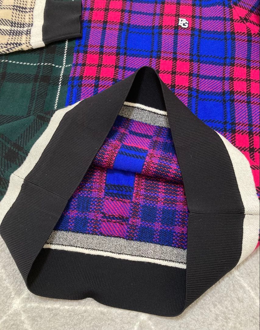 新品 パーリーゲイツ クルーネックニットプルオーバー(4)サイズM/マルチカラー