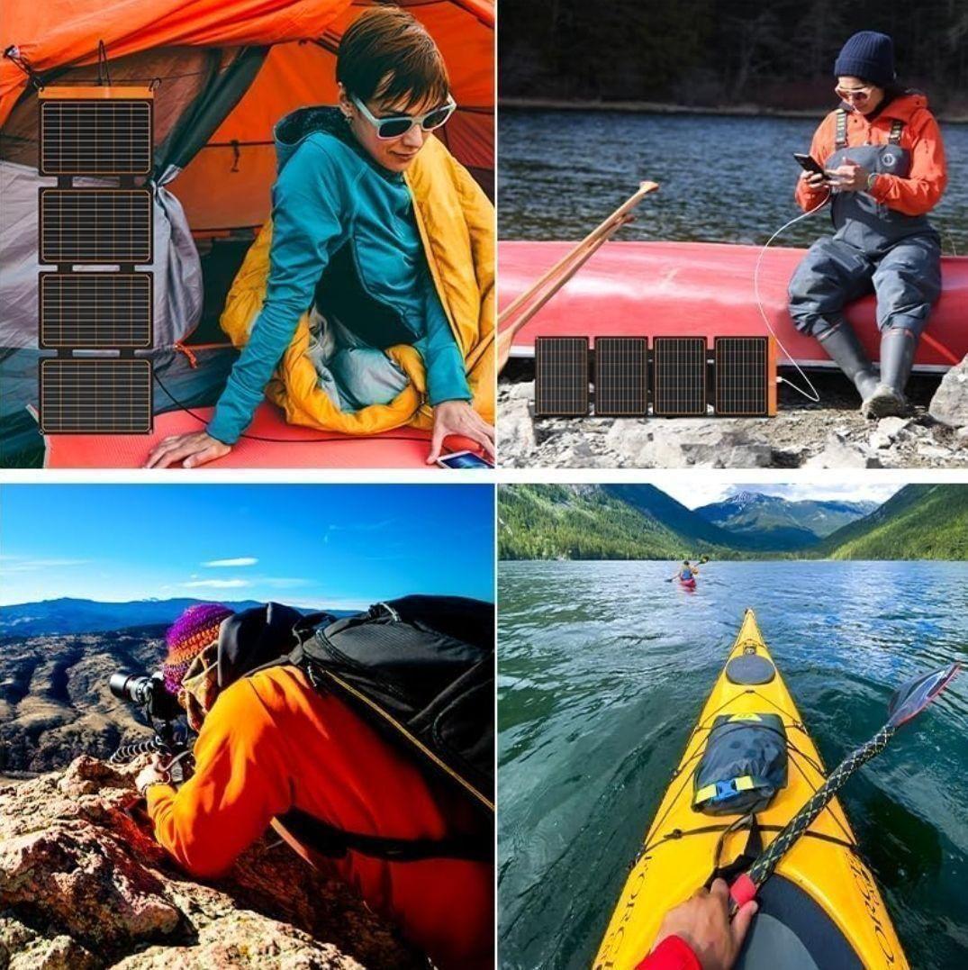 ソーラーパネル 40W ソーラー充電器 2 USB 高速充電 防水 防災