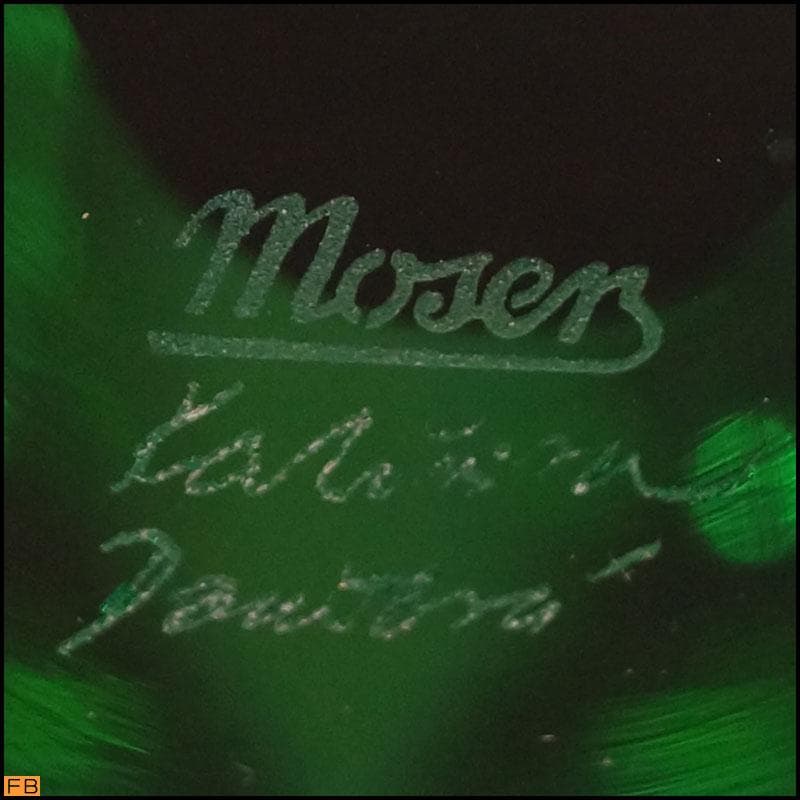 モーゼル◆花瓶 グリーン 花器 フラワーベース クリスタル Moser