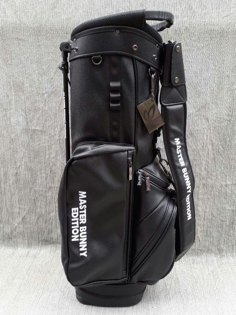 お買い得 正規品 マスターバニースタンド式キャディバッグ 本革の 様な素材