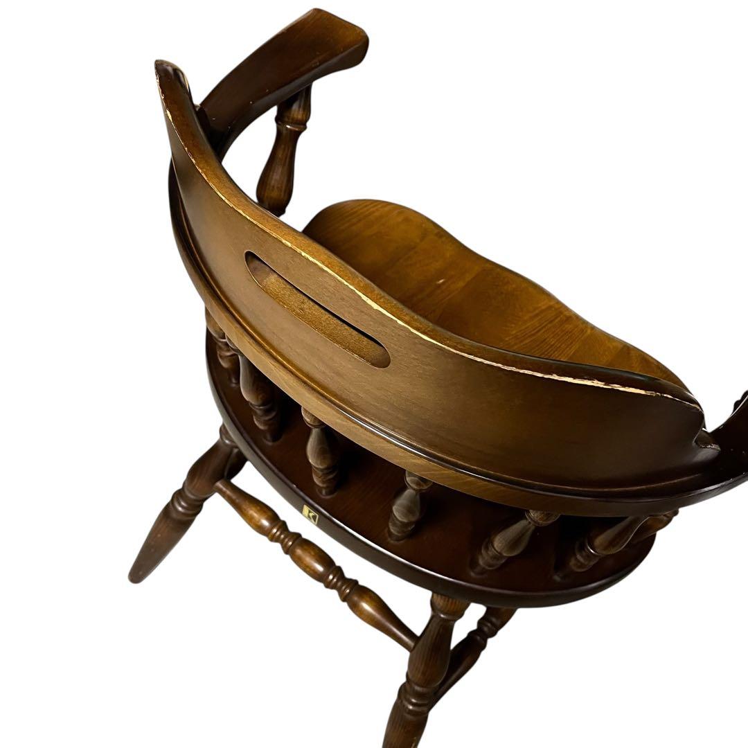 【送料無料】飛騨産業 キツツキ ウィンザーチェア アームチェア アンティーク ③