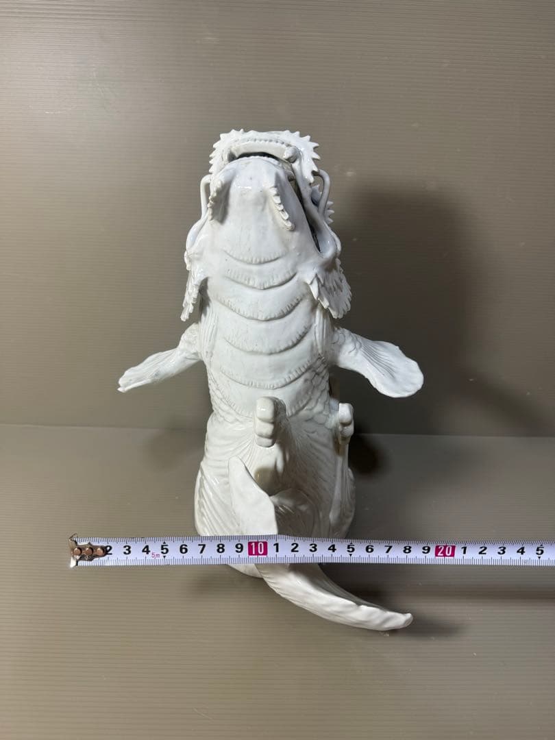2330 激レア　龍首魚尾　平戸白磁龍置物　時代物