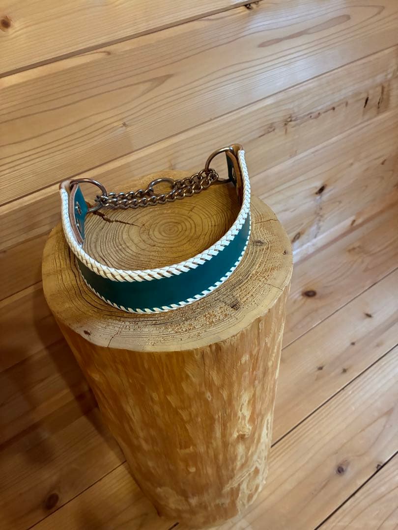 【オーダーメイド】ワンちゃんの首輪　ハーフチョーク　手縫い　手染め　キャンモア