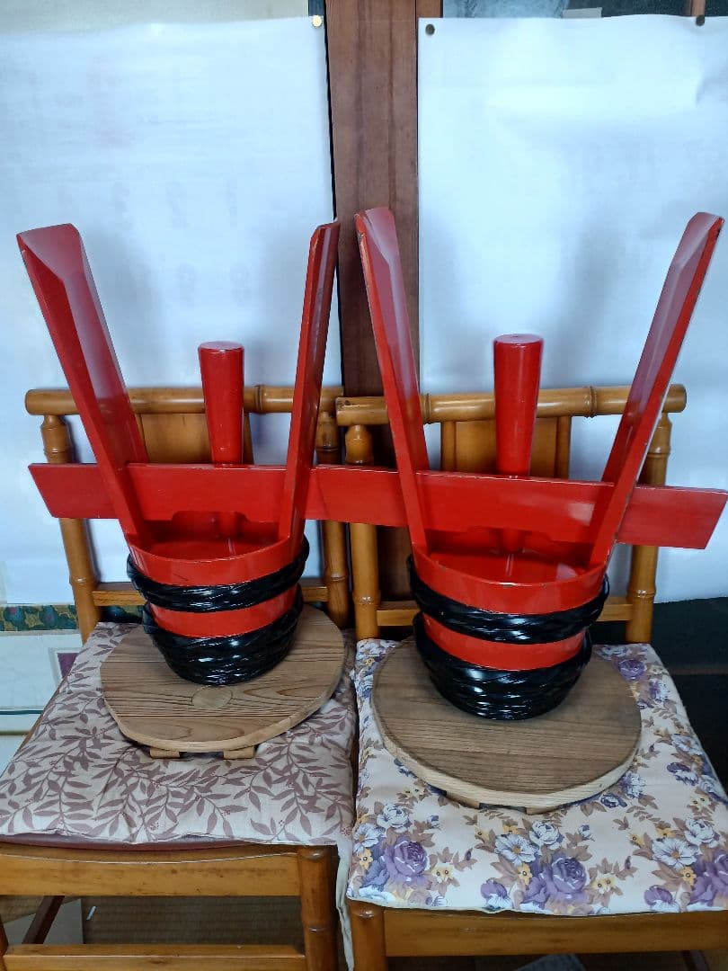 結納に祝い酒５本と一緒に奉納する角樽です。