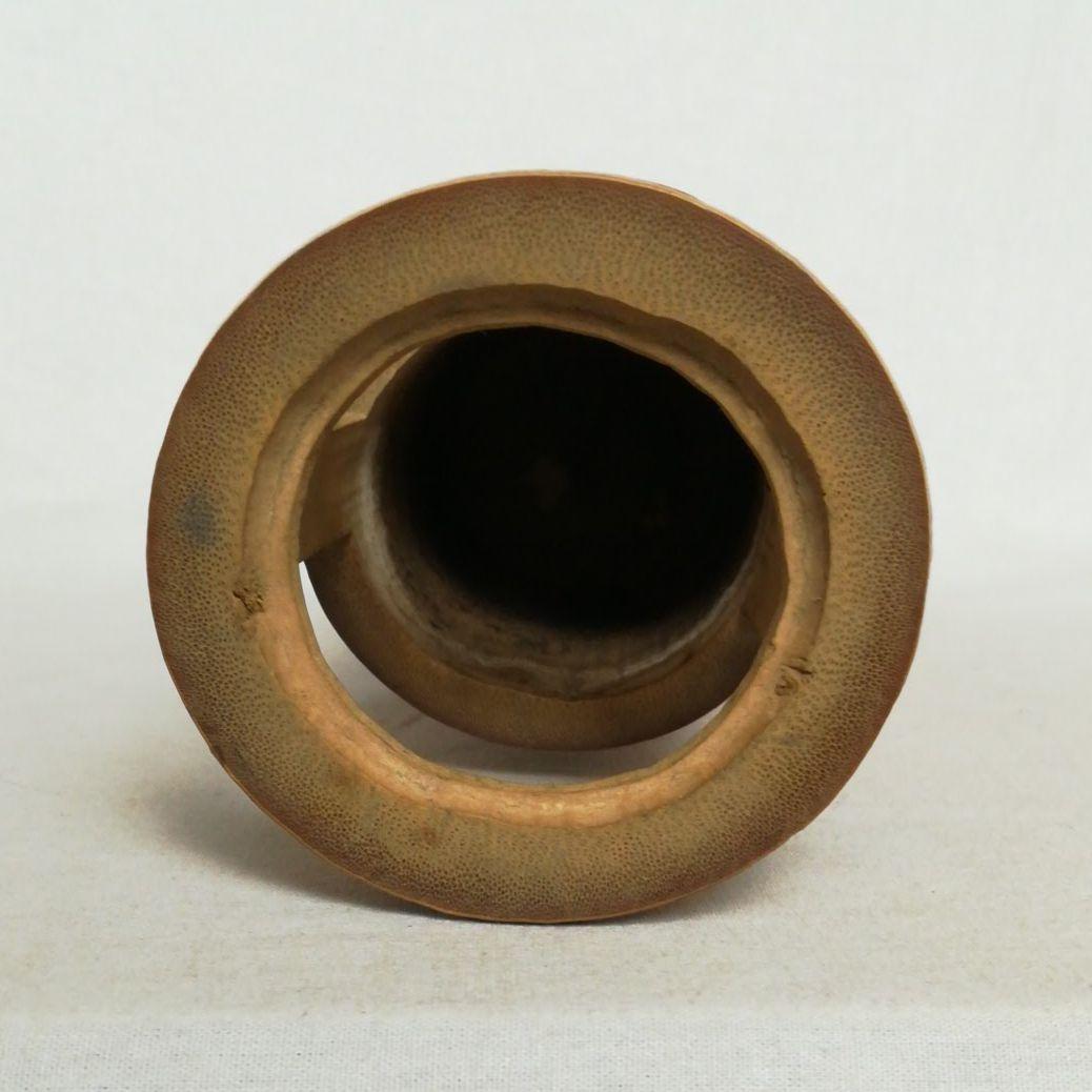 在銘あり　竹の花活け　花入　竹筒花入　茶道具　共箱