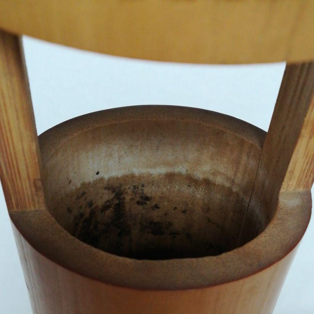 在銘あり　竹の花活け　花入　竹筒花入　茶道具　共箱