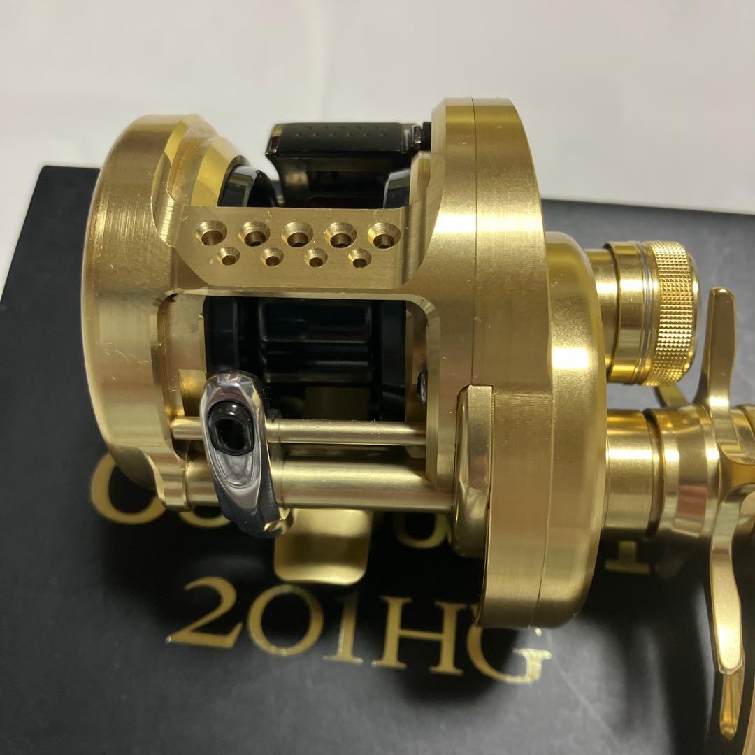 美品です　シマノ　14 オシアコンクエスト　201HG 夢屋ハンドルノブセット