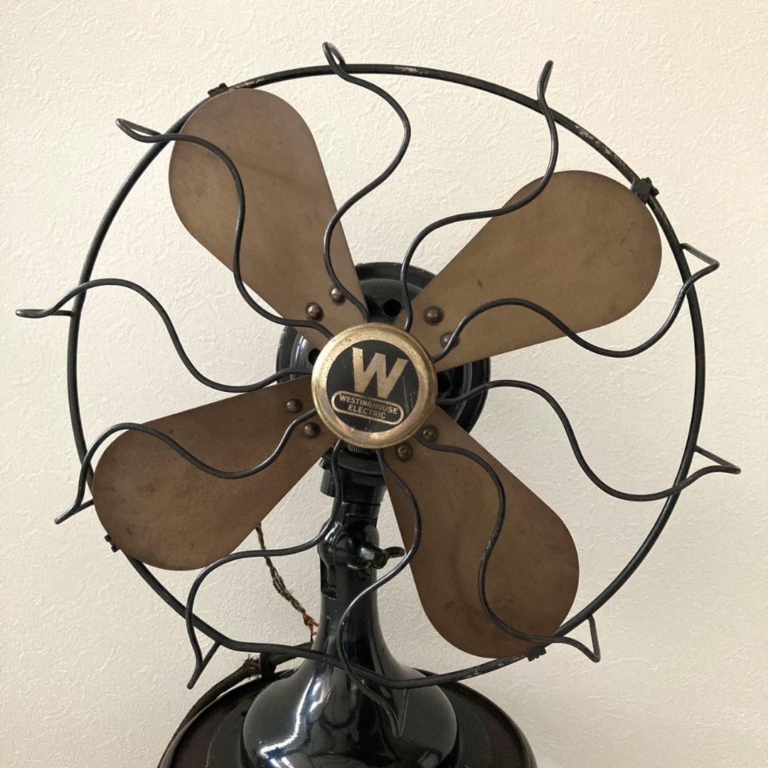 Westinghouse ウエスティングハウス 扇風機　当時物 木製台座付き