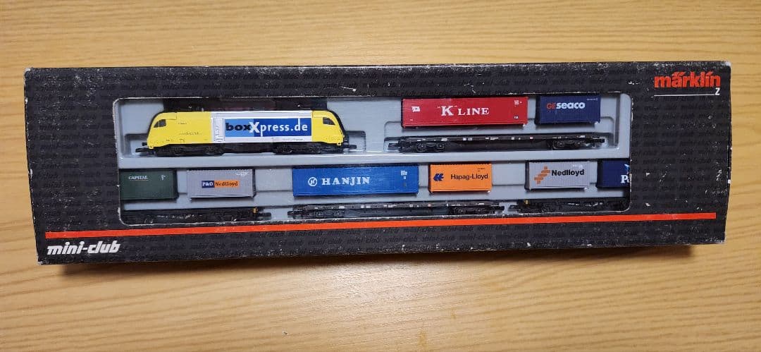 メルクリンミニクラブ 81432 電気機関車+コンテナ貨車セット おまけレール付