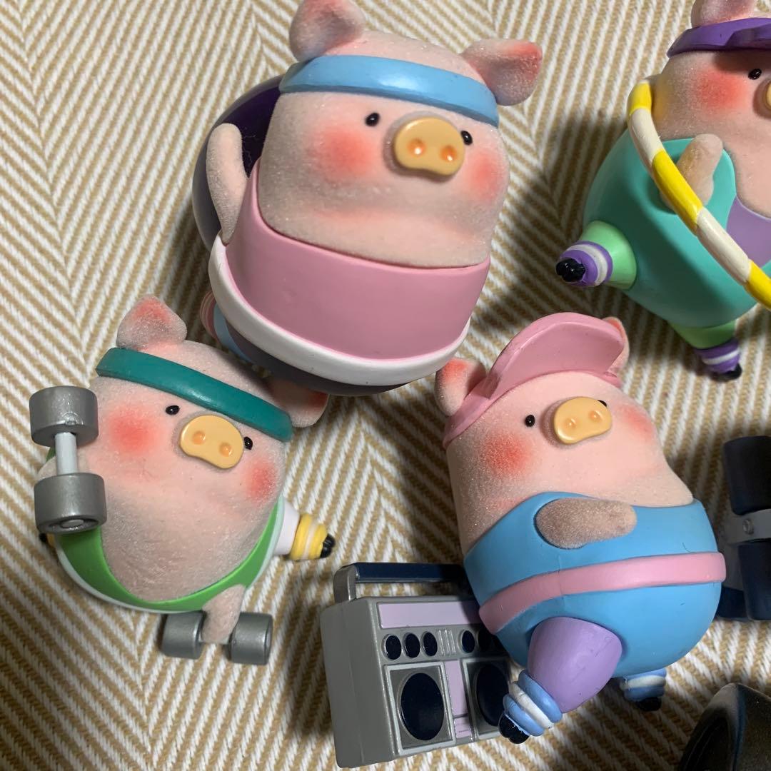 子豚 LuLuぶた フィットネス 7体　フィットネスジムシリーズコンプセット