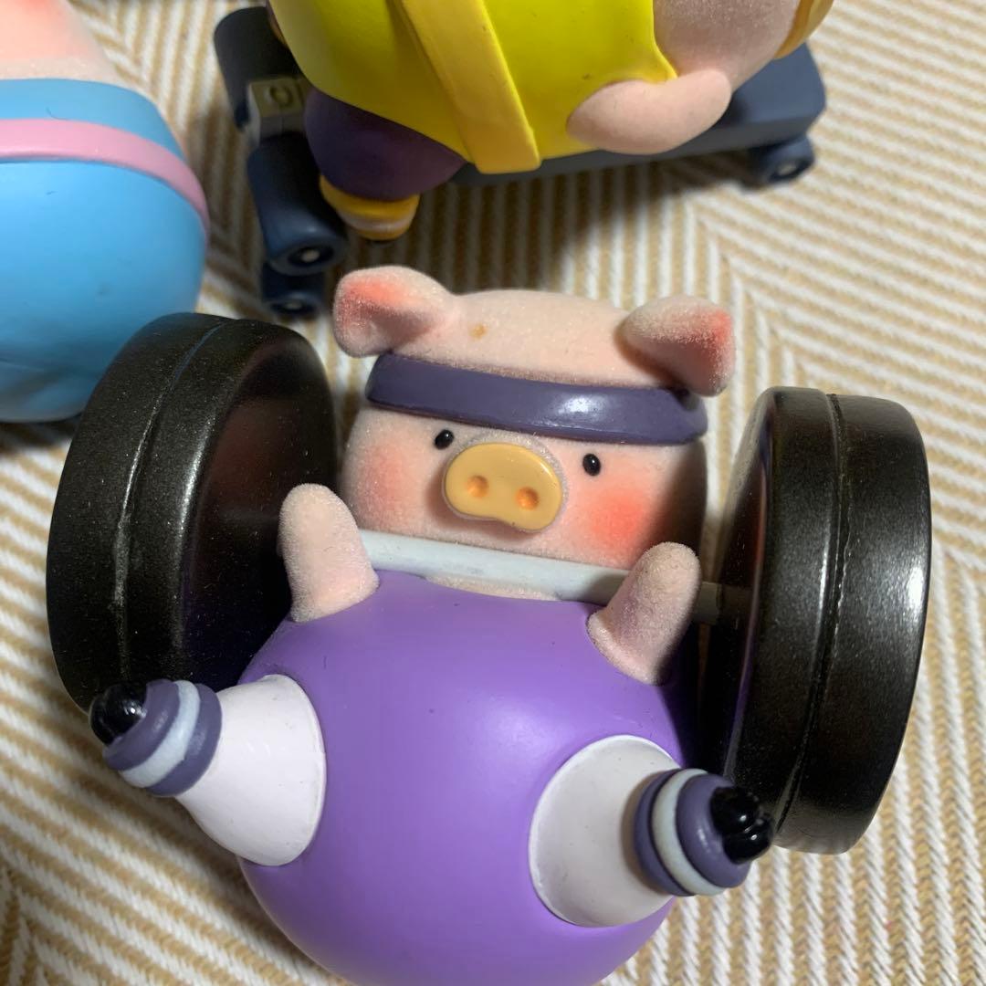 子豚 LuLuぶた フィットネス 7体　フィットネスジムシリーズコンプセット