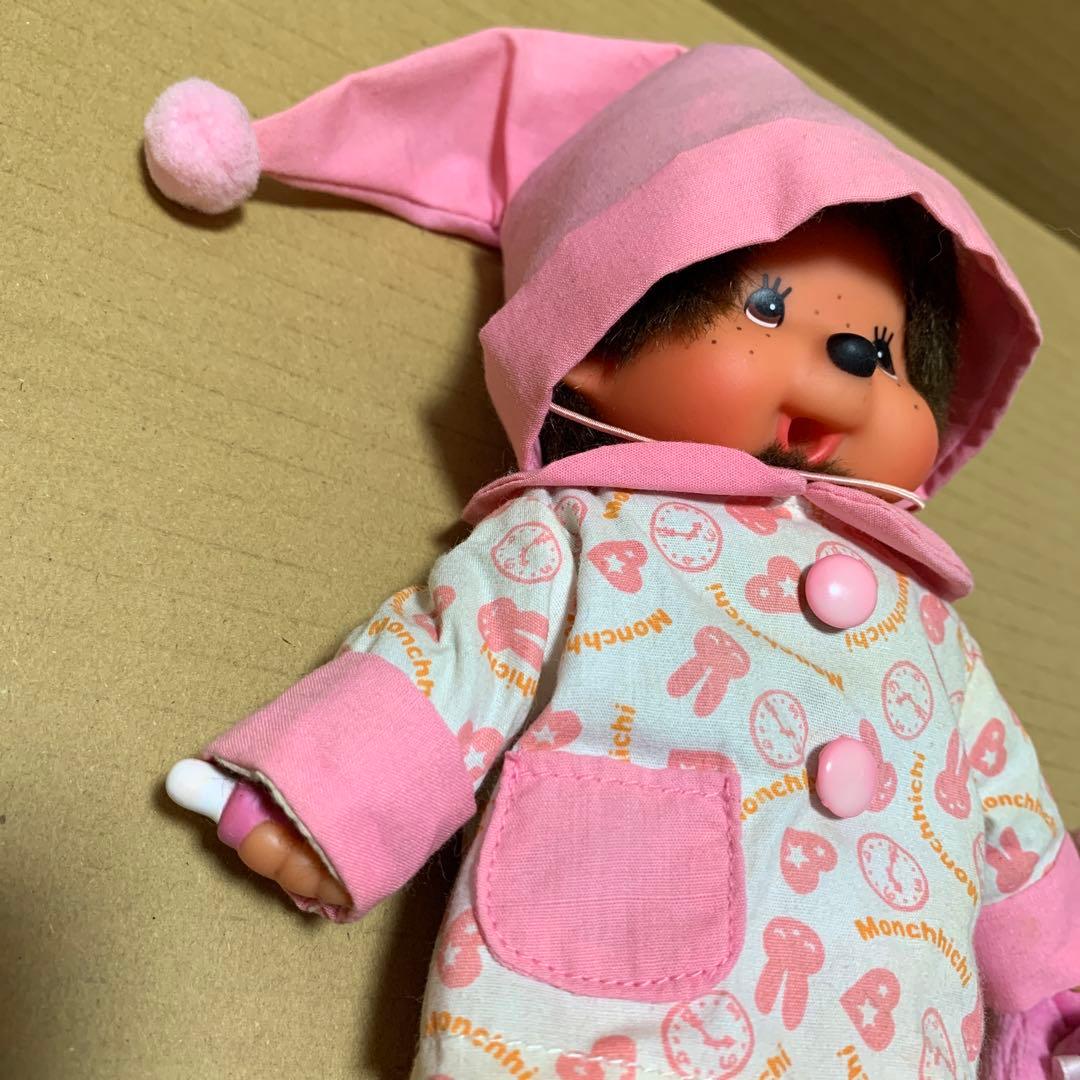 【希少】モンチッチ　女の子　パジャマ　うさちゃんぬいぐるみ　ピンク