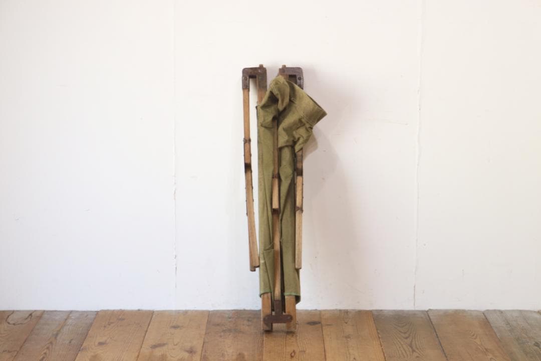 ヴィンテージ 軍用ベッド フォールディングコット ミリタリー オブジェ