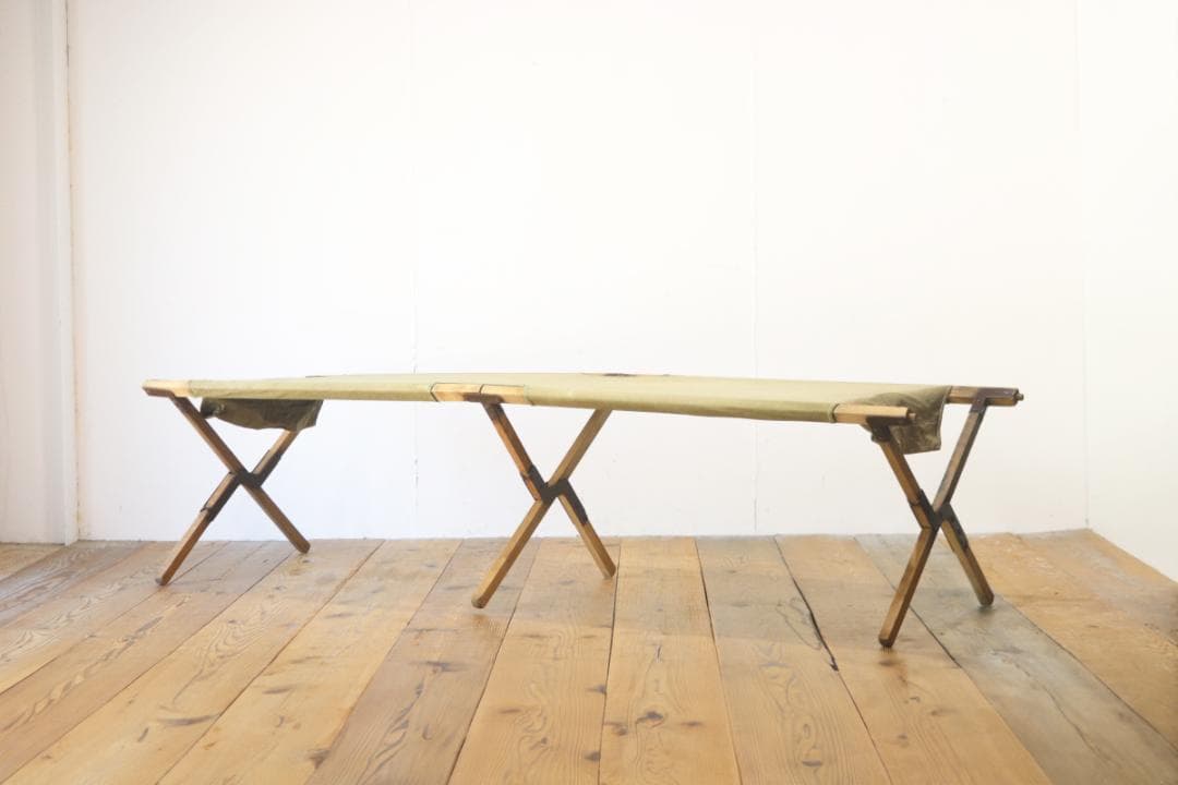 ヴィンテージ 軍用ベッド フォールディングコット ミリタリー オブジェ