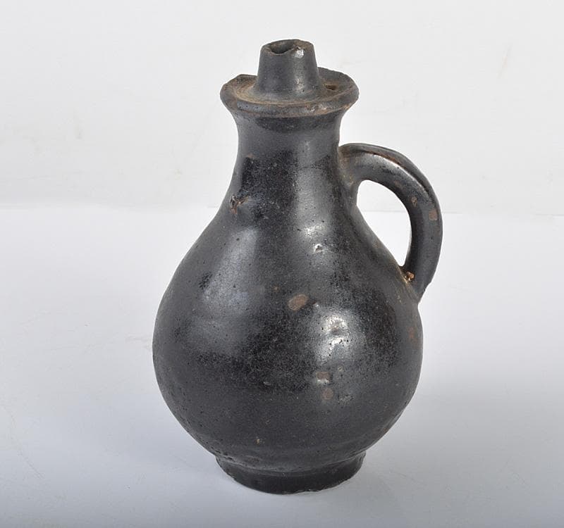 朝鮮美術　李朝　黒釉　執壷　水注　V R4220