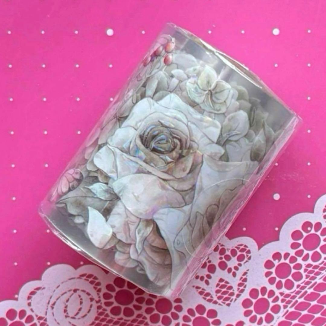 贝壳光 6cm×5m 玫瑰故事 海外マスキングテープ　海外マステ　花　バラ