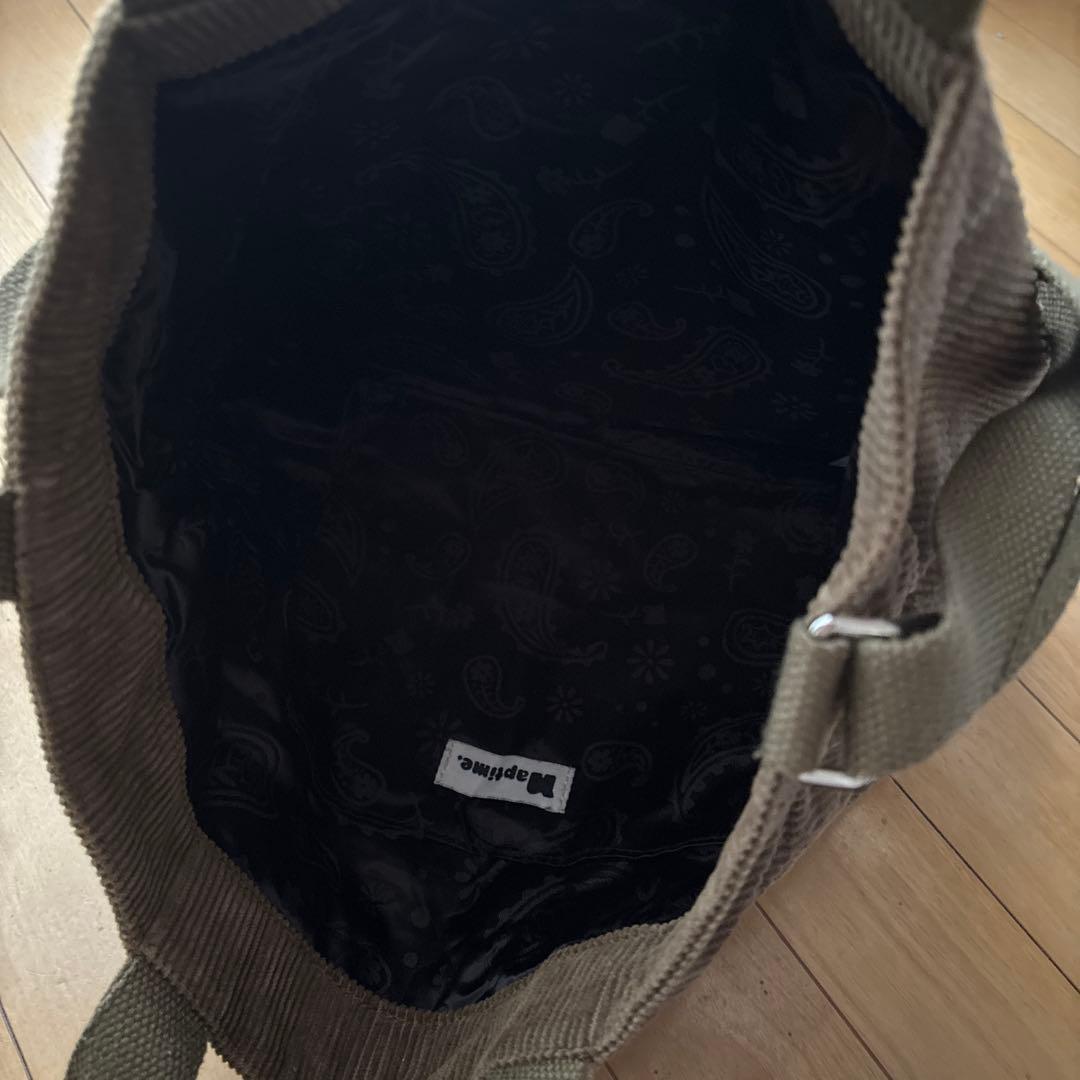 Nissy naptime. コーデュロイバッグ　カーキ