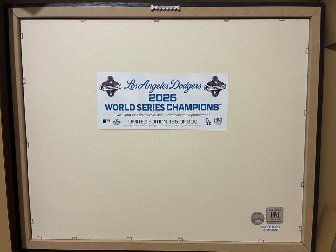 Los Angeles Dodgers 2025年ワールドシリーズ 記念フレーム