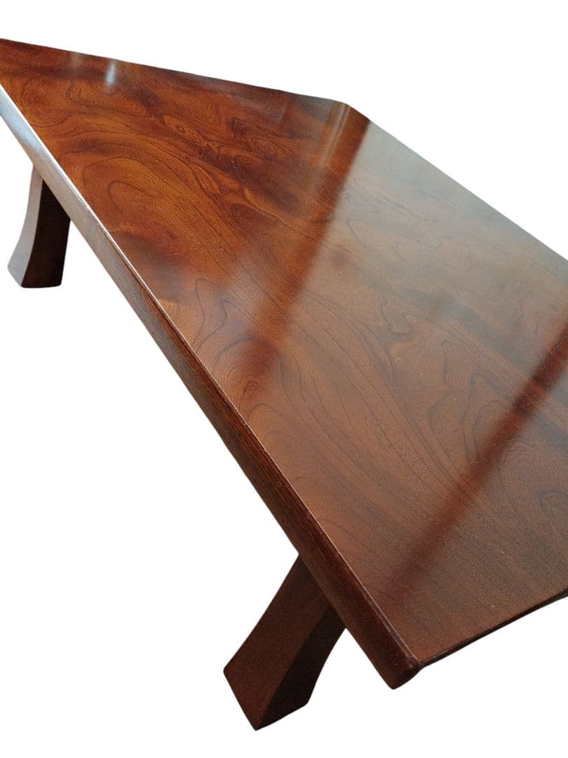 昭和レトロ 折りたたみ式座卓 天然木化粧合板