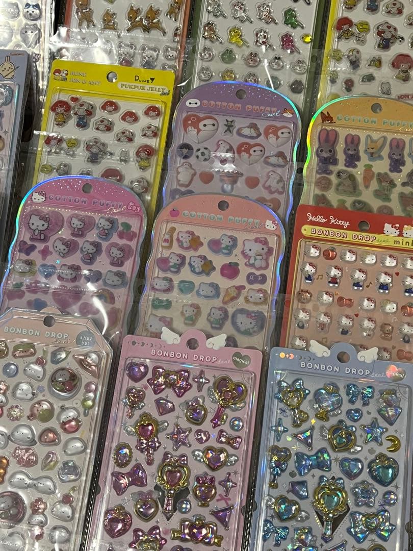 ボンボンドロップ コットンパフィ タイルシール おはじきシール まとめ売り 正規