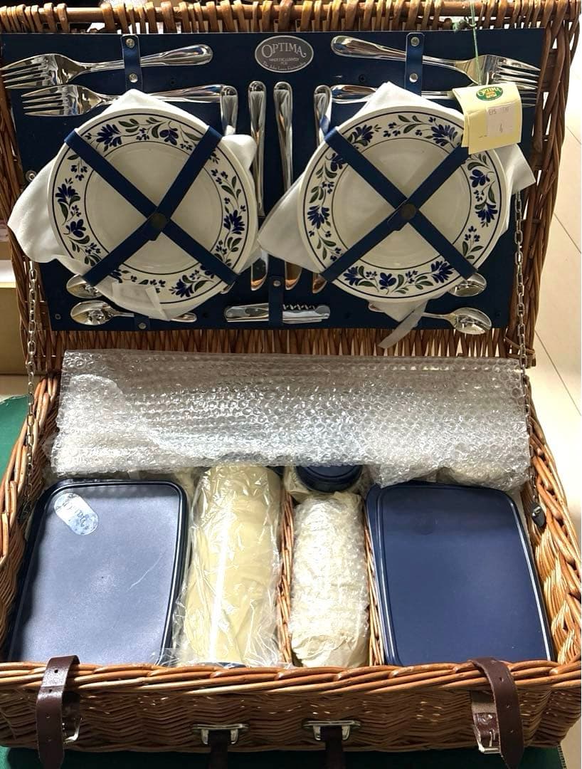 OPTIMA オプティマ　英国製ピクニックバスケット ヴィンテージ 4人分