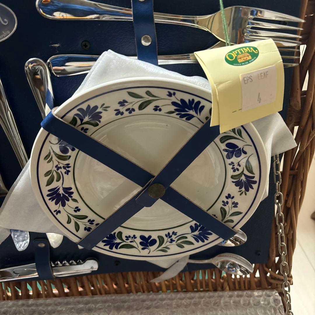 OPTIMA オプティマ　英国製ピクニックバスケット ヴィンテージ 4人分