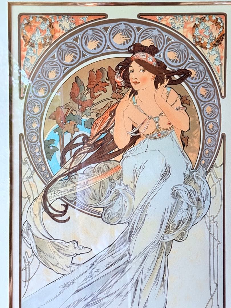 新春特別価格‼️ミュシャ「音楽」リトグラフ 版上と刷り師鉛筆サインあり