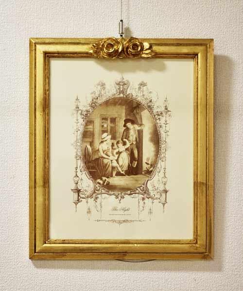 イタリア 額絵 貴族柄 ゴールドリーフ ローズ アンティーク FAL-15-1