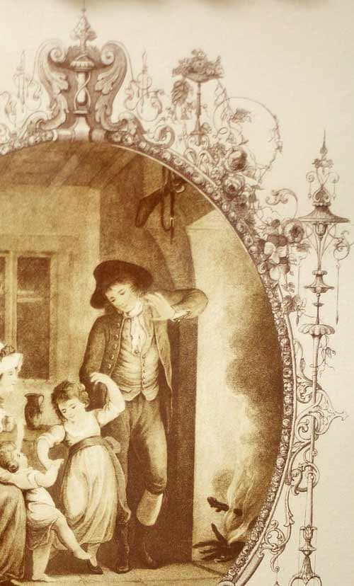 イタリア 額絵 貴族柄 ゴールドリーフ ローズ アンティーク FAL-15-1