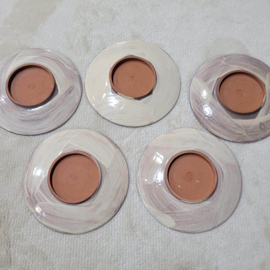 昭和初期 京焼 嘉曹窯 色絵金彩 小皿5枚セット 銘々皿 椿 梅 花文様