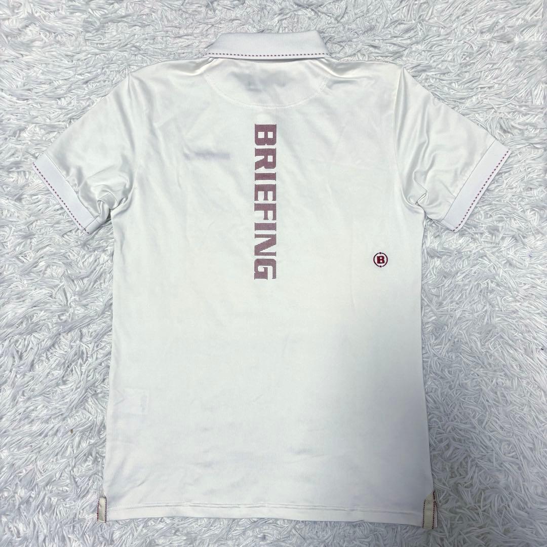 ブリーフィングゴルフ ポロシャツ バックロゴ 襟付き 冷感 ストレッチ 白