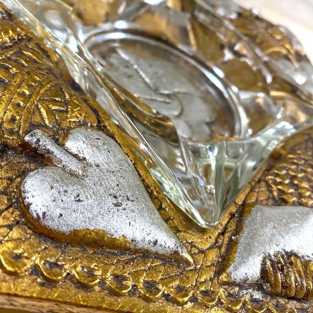 ヴィンテージ60sミッドセンチュリー灰皿トランプ彫刻