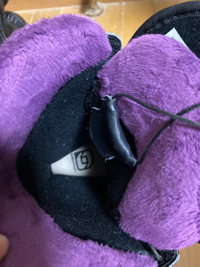 女性用スノーボードブーツ ブラック/パープル