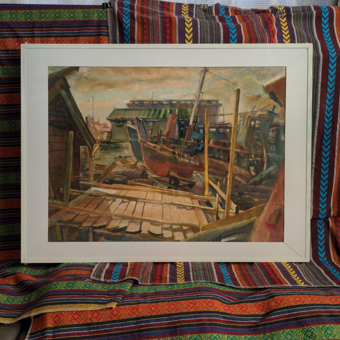 水彩画(岩内港)№188