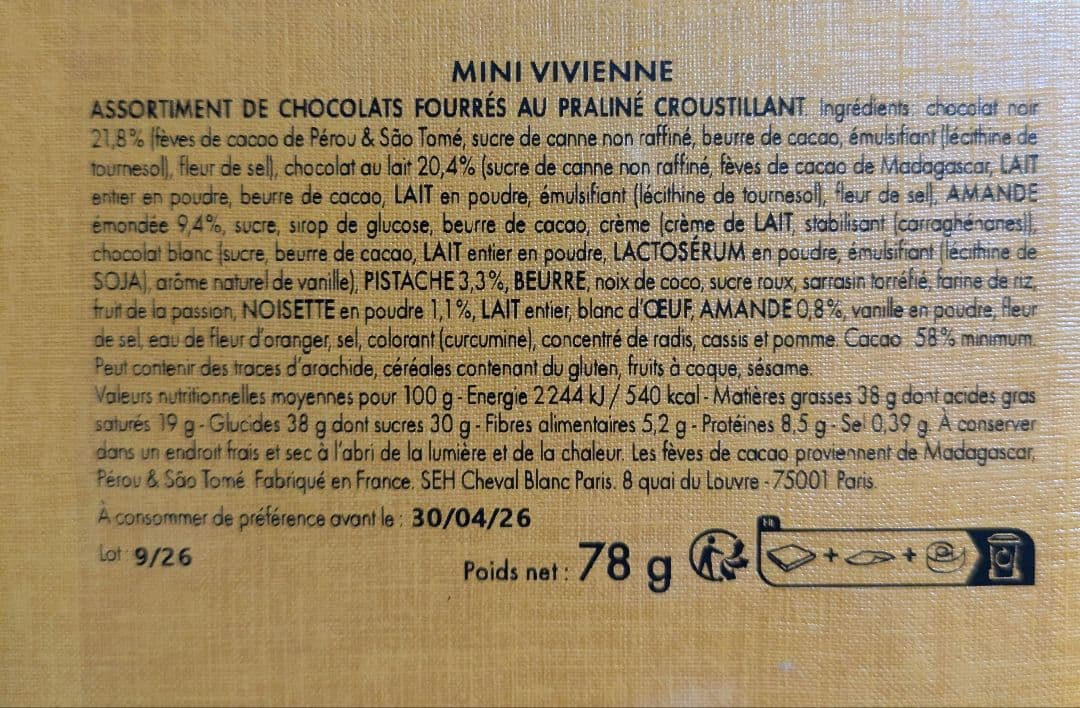 パリ限定 Louis Vuitton チョコレート ミニヴィヴィエンヌ