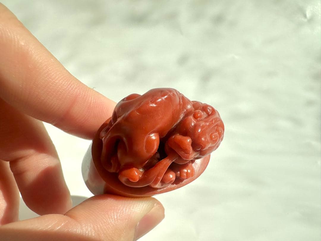 【螭虎】 古獣　美品　高級印材　篆刻　印石　ラオス　印石　水凍