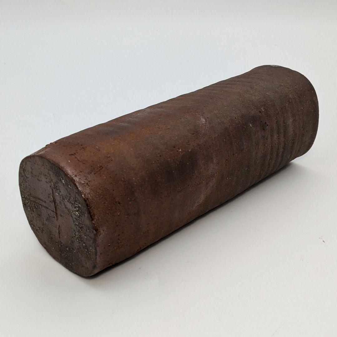 岡山県重要無形文化財 伊勢崎満 備前焼 緋襷四方花入 合箱 花瓶 花器 花生