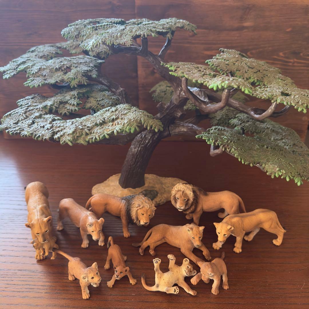 Schleich シュライヒ アカシアの木 ライオンの群れ セット