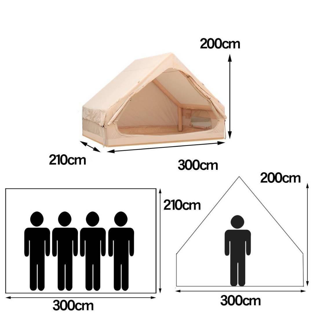 インフレータブルテント 2〜4人用 W300×D210×H200cm