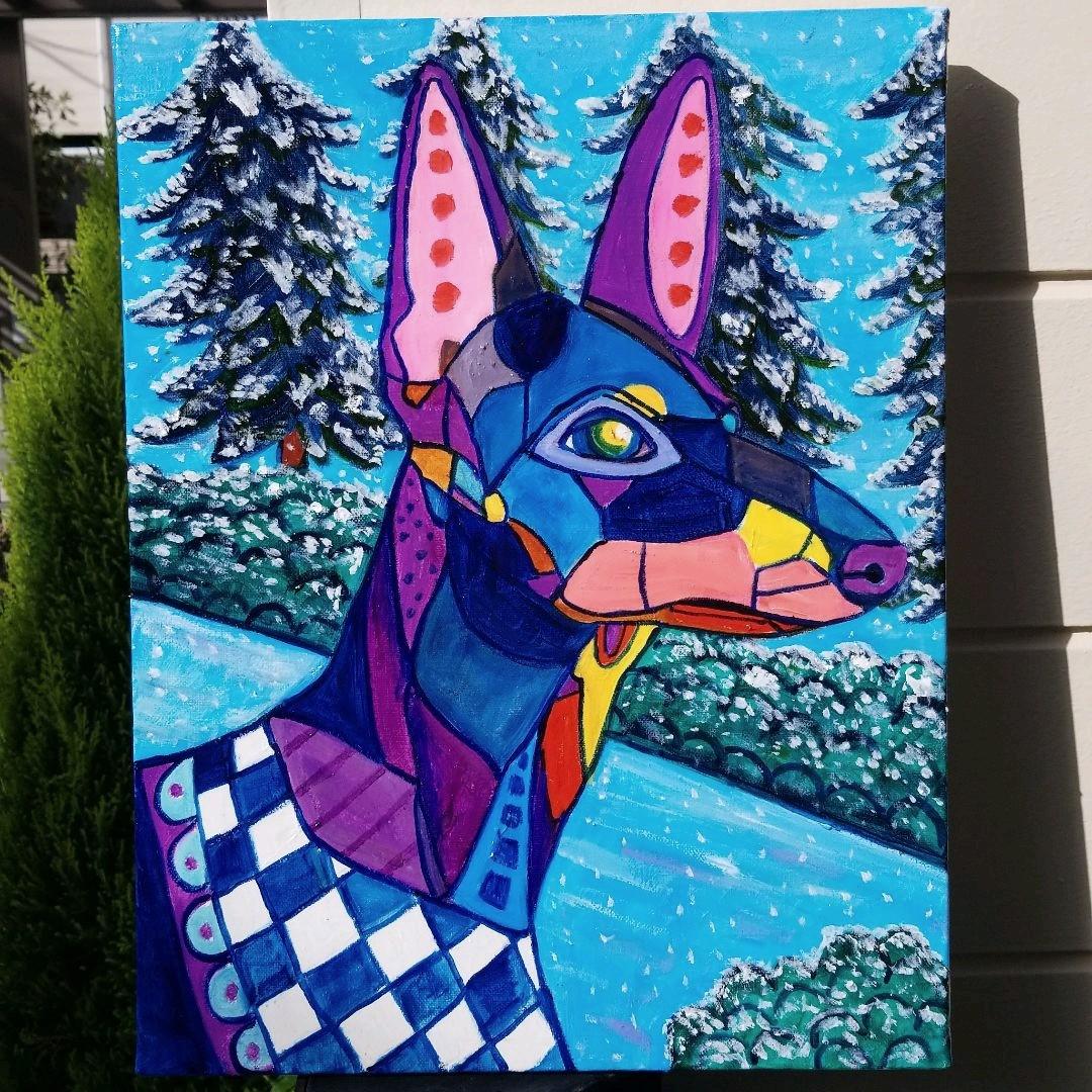 油絵　専用　冬のまあろちゃん