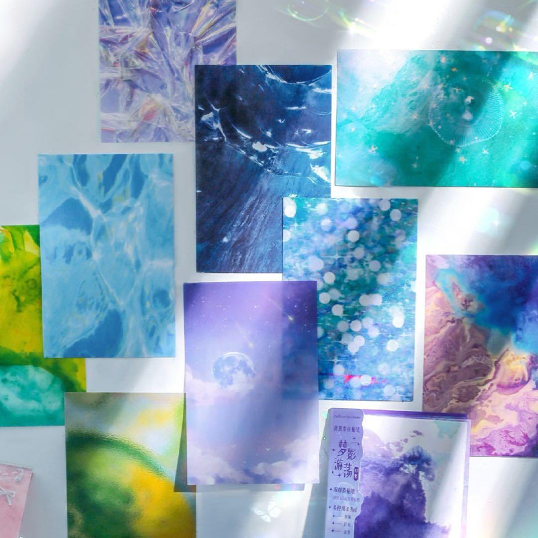 セール　夢影遊蕩シリーズ　清透INS風ベースステッカー　シール　6種　72枚