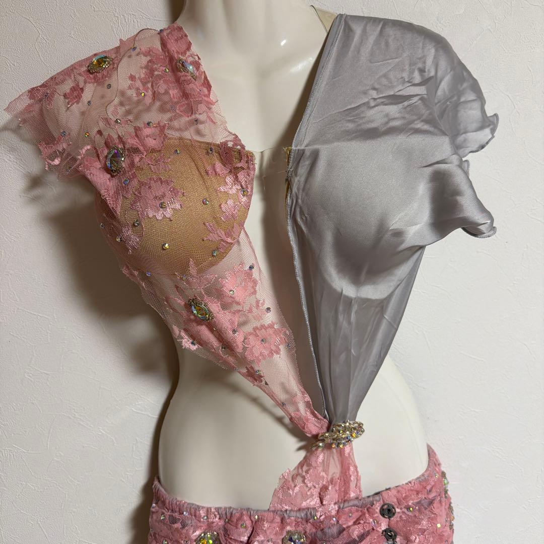 ベリーダンス セットアップ グレー ピンク