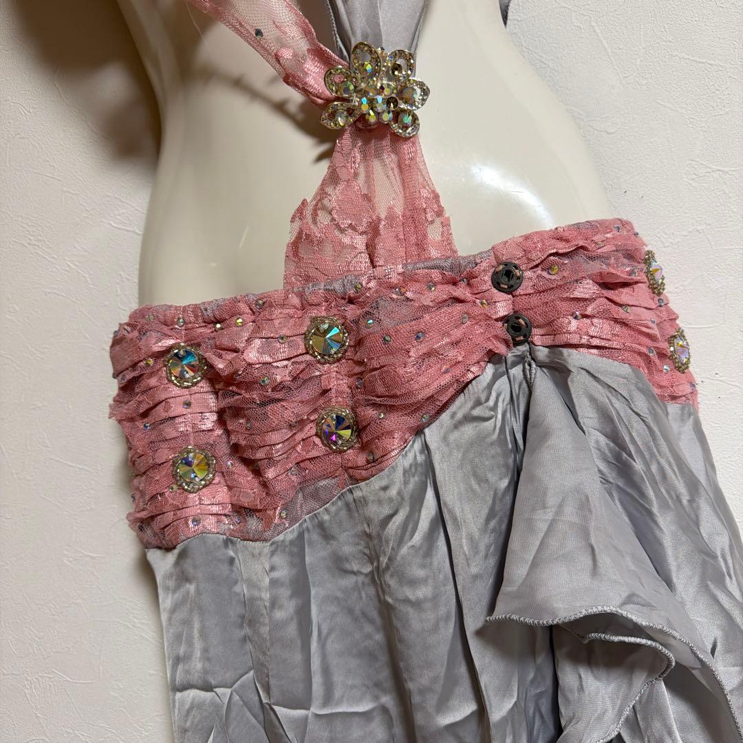 ベリーダンス セットアップ グレー ピンク