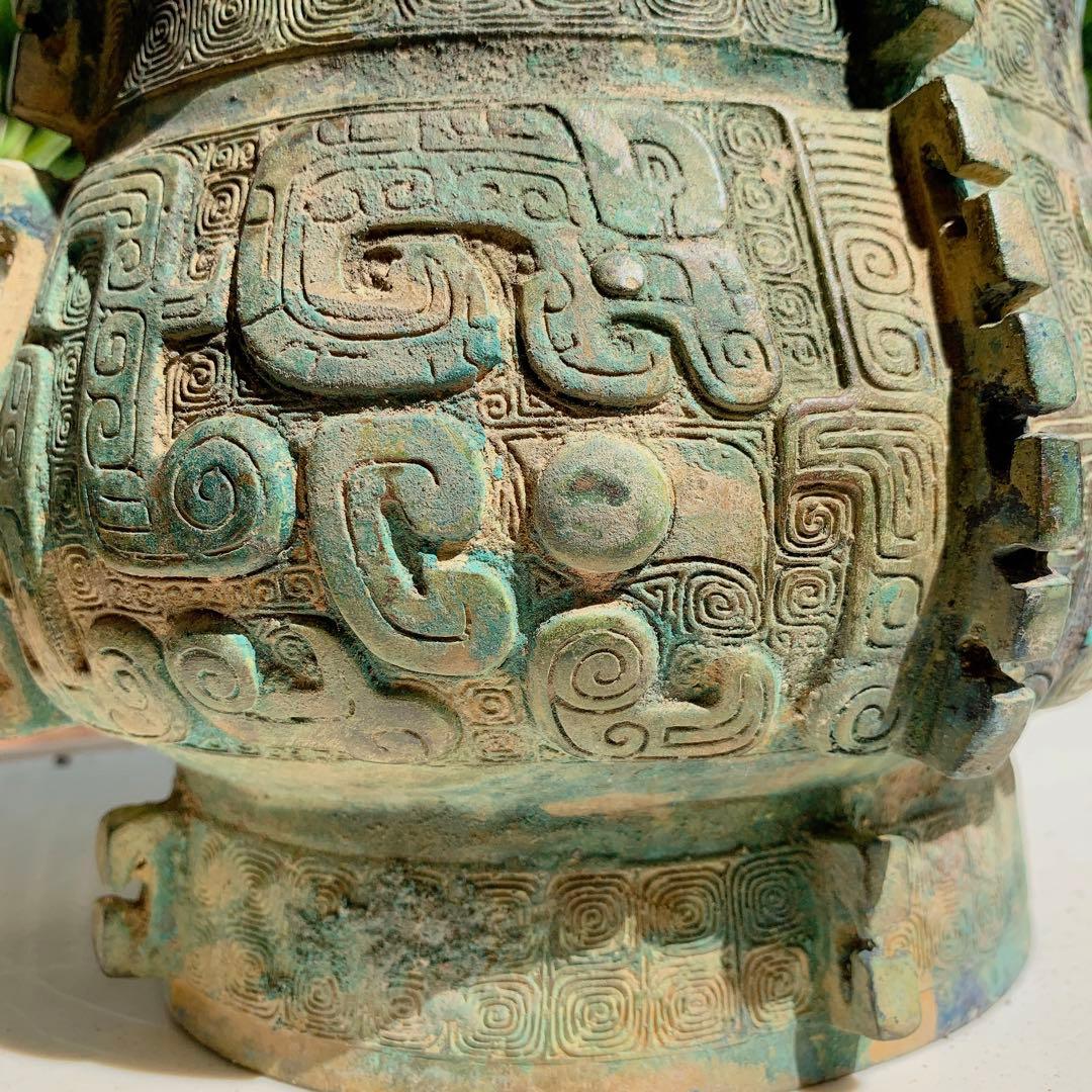 召卣　青銅器　鳳象文尊　古美術　中国骨董　アンティーク　饕餮文　酒器