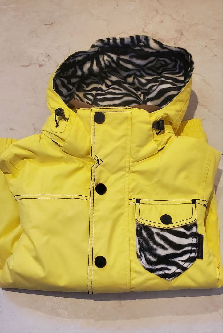 SISTA.J スノーボードウェア 上下セット Sサイズ イエロー×ゼブラ