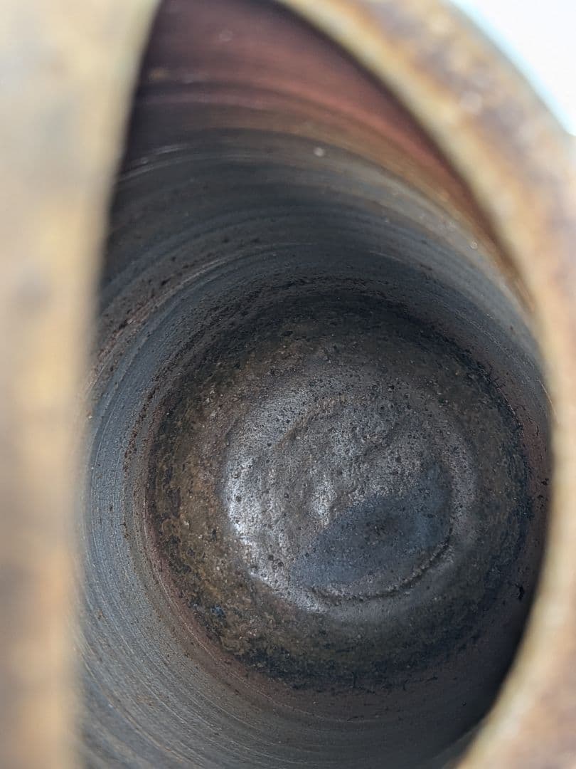 岡山県重要無形文化財 伊勢崎満 備前焼 手付花入 共箱共布栞 花器 花瓶 花生